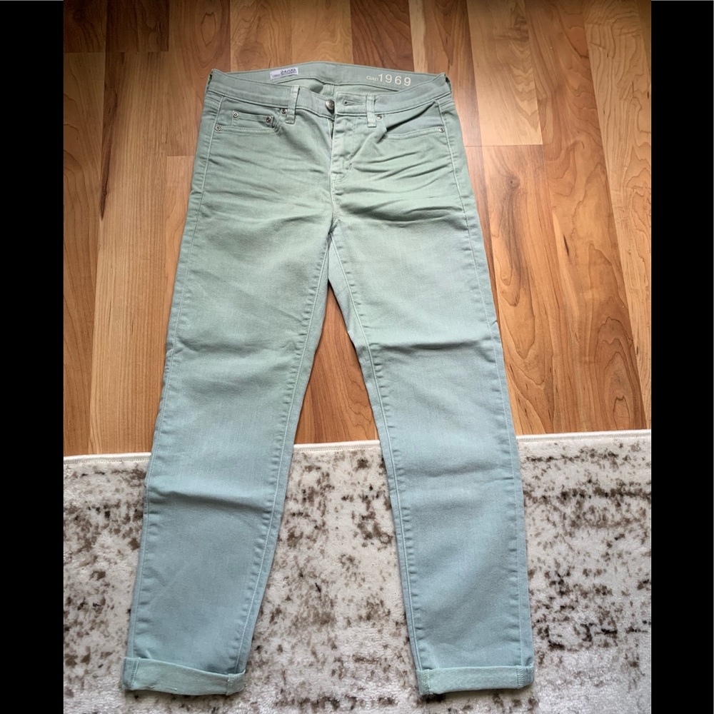 Teal cropped pants